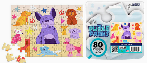 Dog-themed puzzle pack 80 pieces