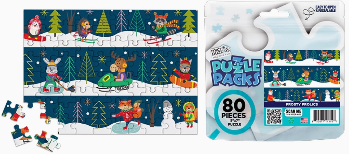 Frosty Frolics Puzzle Packs 80 pieces 5"x7" size
