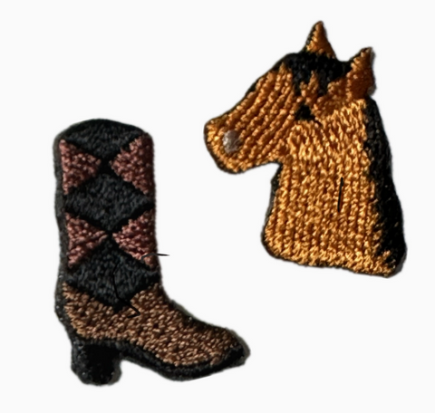 Horse and Boot Embroidered Patch