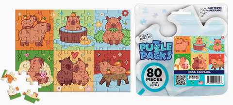 Mood: Capybara Puzzle Packs 80 pieces 5"x7" size