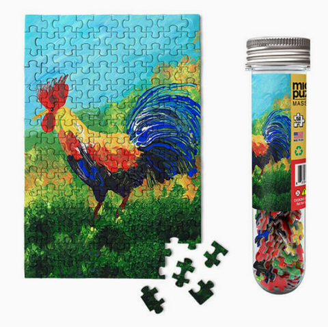 Rooster Micropuzzles country life watercolor artwork puzzle
