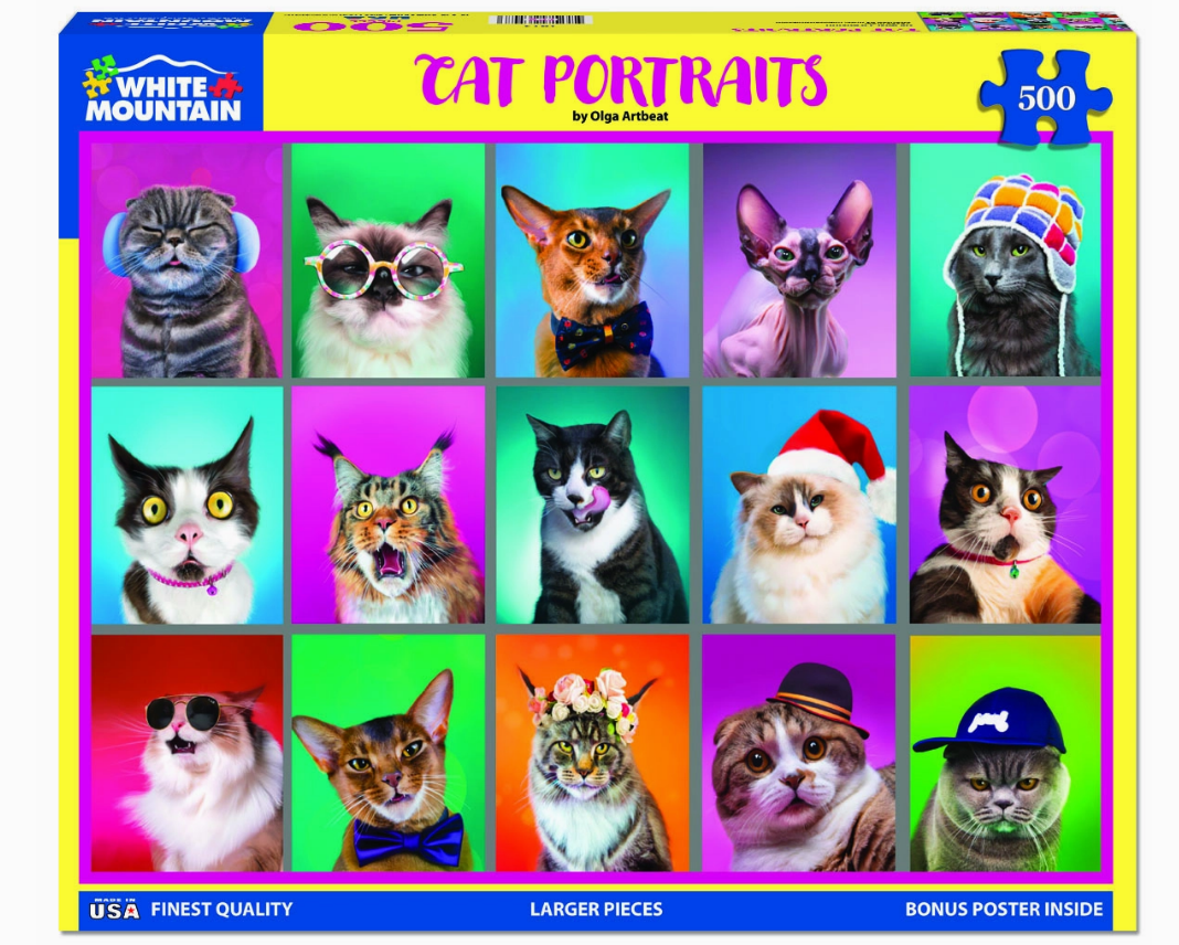 Cat Portraits - 500 Piece Jigsaw Puzzle
