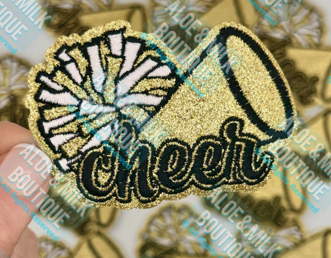 Cheer Glitter Hat Patch