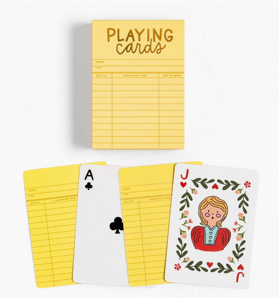Yellow Library Card Deck Of Playing Cards