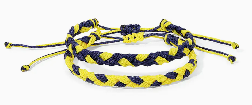 Navy & Yellow Braided Bracelet