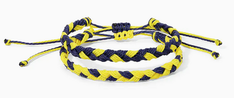 Navy & Yellow Braided Bracelet