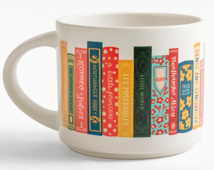 Book Stack Cream Ceramic Mug