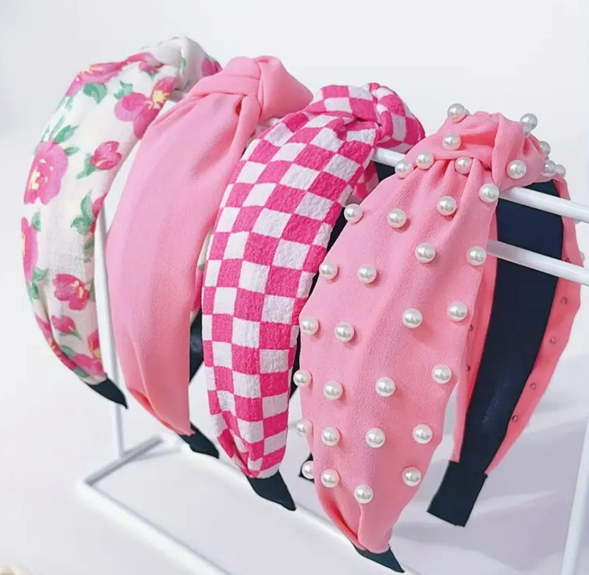 Pink Spring Knotted Headbands