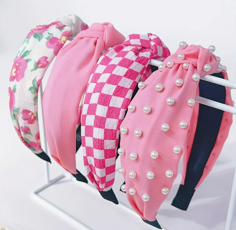 Pink Spring Knotted Headbands