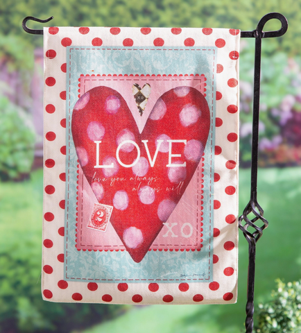 Vintage Valentine Burlap Garden Flag