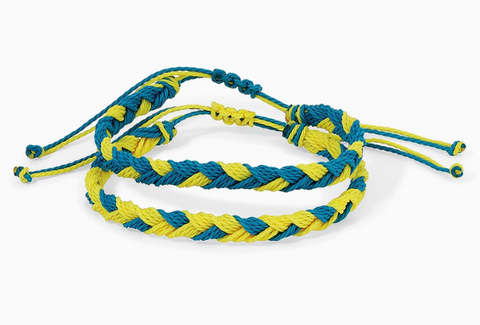 Blue & Yellow Gold Braided Bracelet
