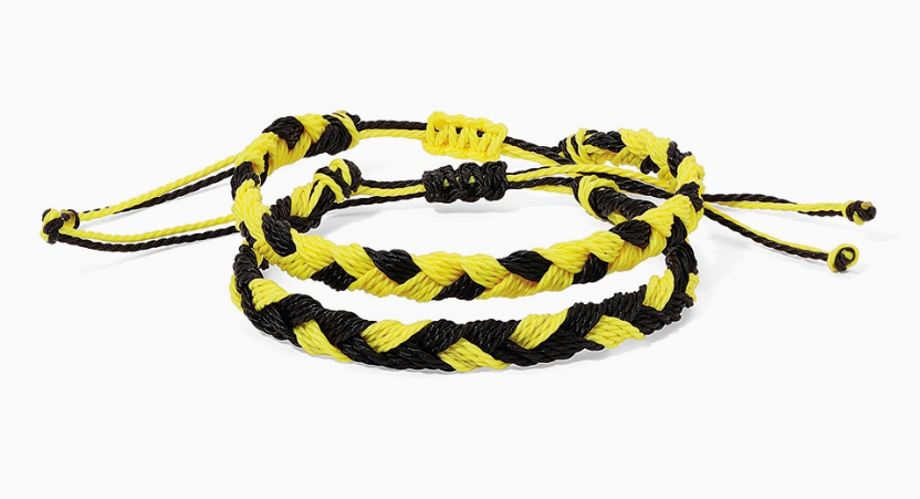 Black & Yellow Braided Bracelets