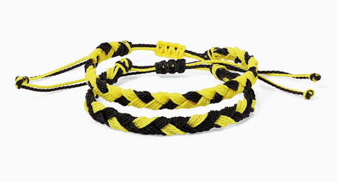 Black & Yellow Braided Bracelets