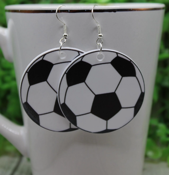 Soccer Ball Dangle Earrings