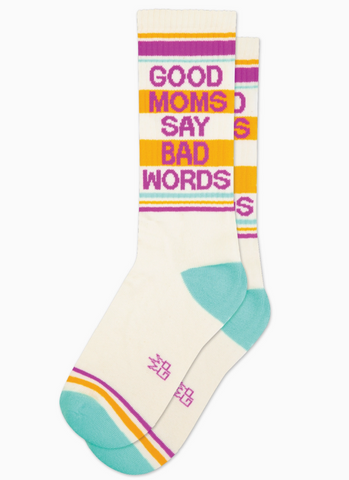 Good Moms Say Bad Words Gym Crew Socks