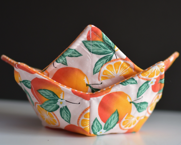 Cute Bowl Cozy with Oranges | Ice Cream Bowl Cozies
