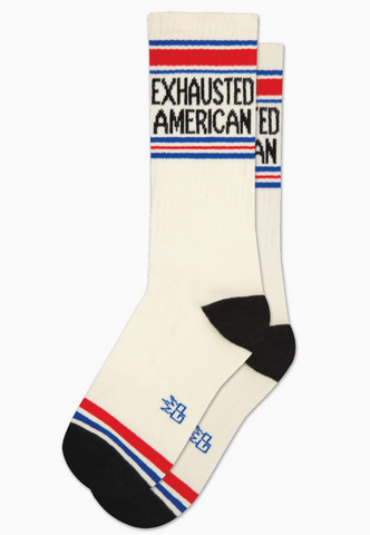 Exhausted American Gym Crew Socks