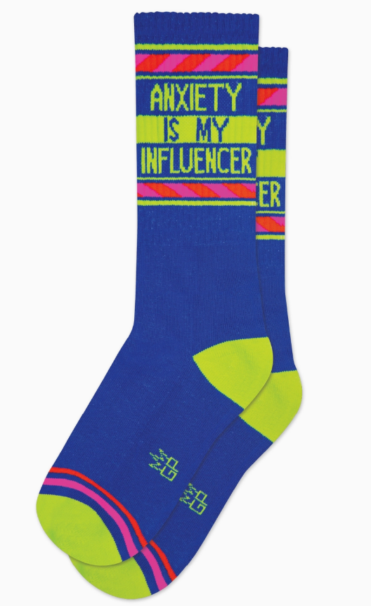 Anxiety is My Influencer Gym Crew Socks