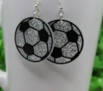 Soccer Glitter Dangle Earrings