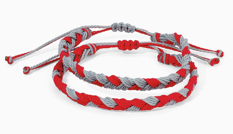 Red & Gray Braided Bracelets