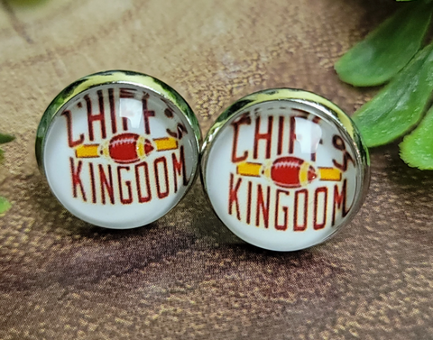 Chiefs Kingdom Glass Stud Earrings