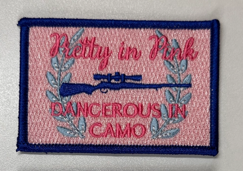 Pretty in Pink Dangerous in Camo Hat Patch