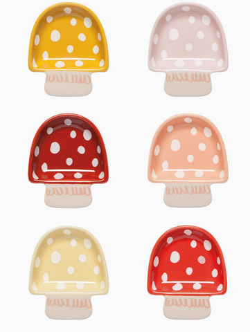 Toadstool Shaped Pinch Bowls Set of 6