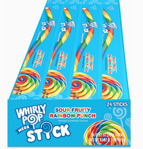 Whirly Pop Mega Stick Sour Fruity Chewy Candy