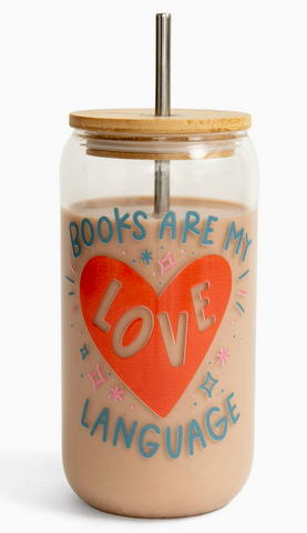 Books Are My Love Language Glass Can