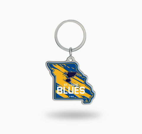 NHL St. Louis Blues State Shape Keychain