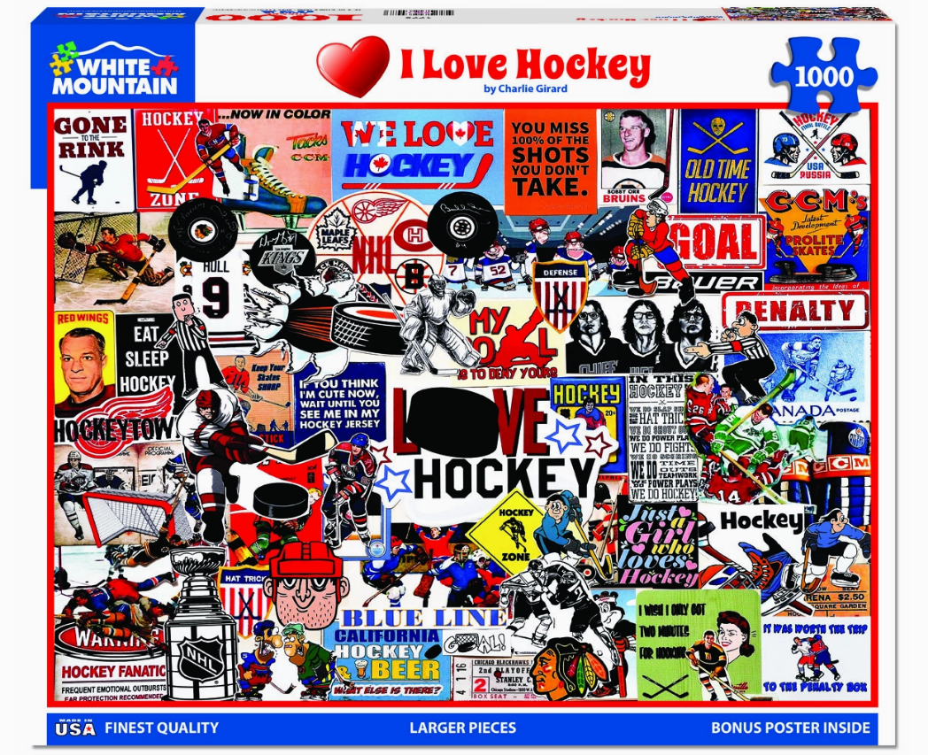 I Love Hockey - 1000 Piece Jigsaw Puzzle