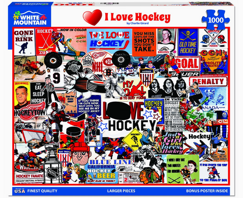 I Love Hockey - 1000 Piece Jigsaw Puzzle