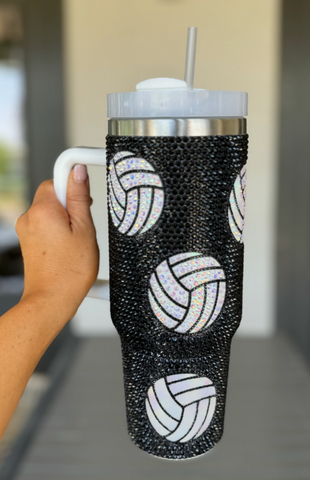 Volleyball 40 oz. Crystal Tumbler
