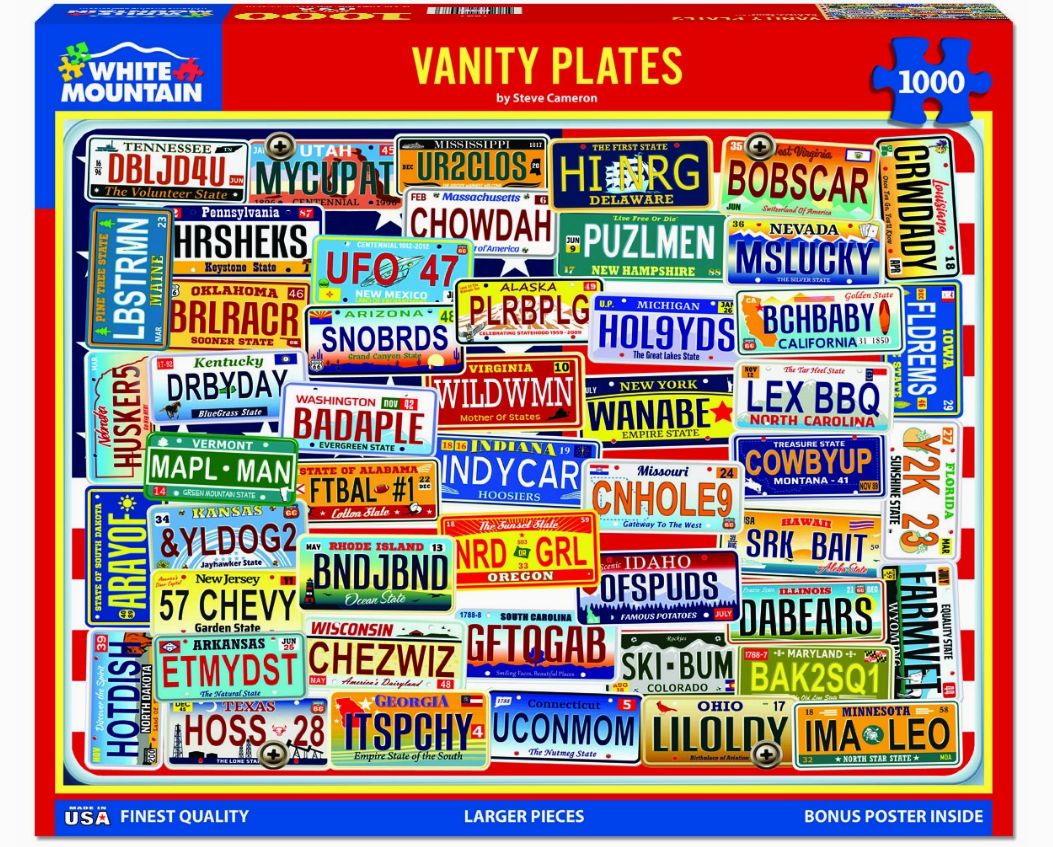 Vanity Plates - 1000 Piece Jigsaw Puzzle