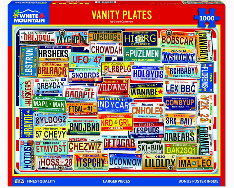 Vanity Plates - 1000 Piece Jigsaw Puzzle