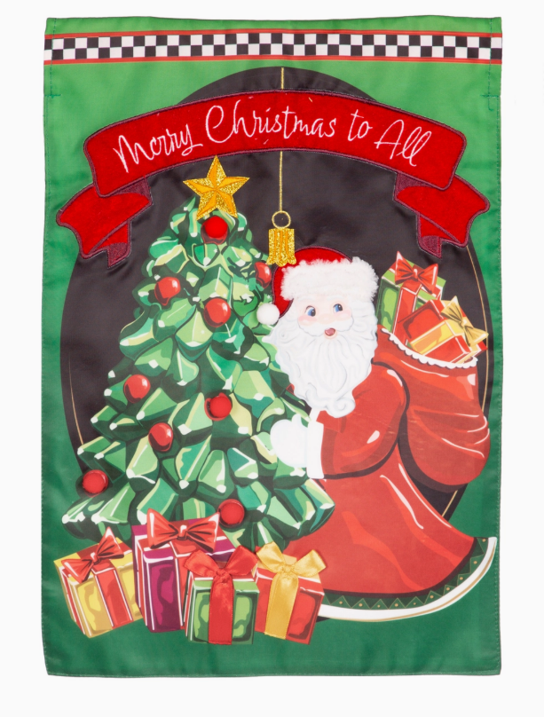 Jingle Bell Square Applique Garden Flag